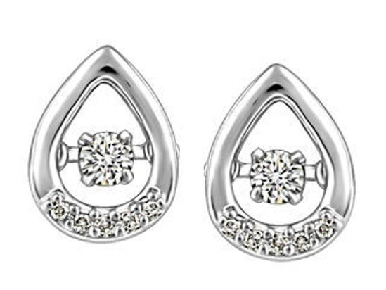 Image sur Boucles d'oreilles en or blanc avec diamants dansants