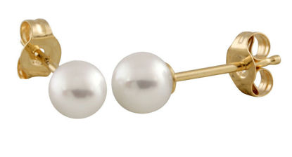 Image de Boucles d'oreilles perle d'eau douce ronde 3mm