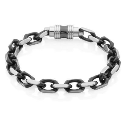 Image de Bracelet en acier inoxydable et noir de la Collection Steelx