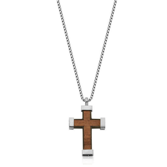 Image sur Collier croix en acier inoxydable T3XD420124 de la Collection Steelx