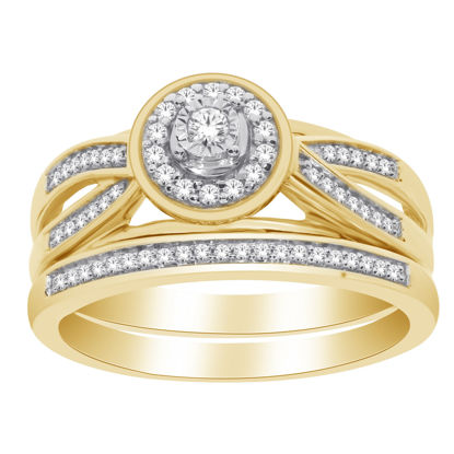 Image de Alliances en or jaune et blanc avec diamants