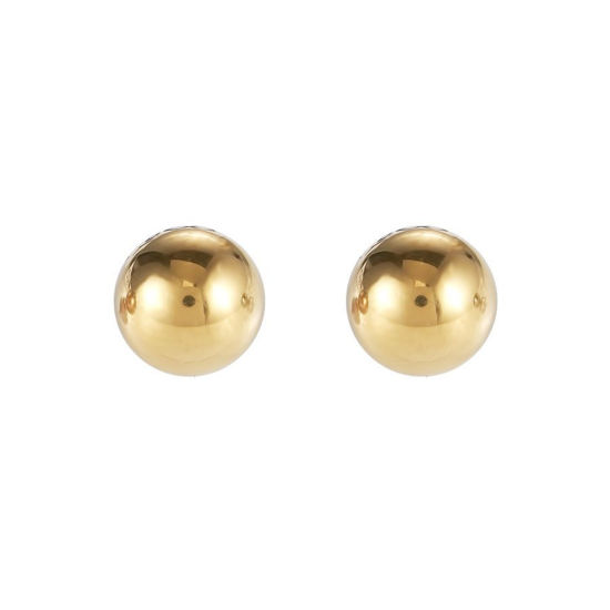 Image sur Boucles d'oreilles en acier inoxydable recouvertes d'or de la Collection Cœur de lion