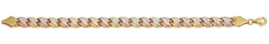 Image sur Bracelet de Fantaisie 7 1/4" en or jaune, blanc et rose