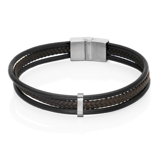 Image sur Bracelet en cuir et acier inoxydable T1XG240385 de la Collection Steelx