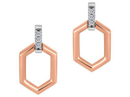 Image de Boucles d'oreille en or blanc et rose avec diamants