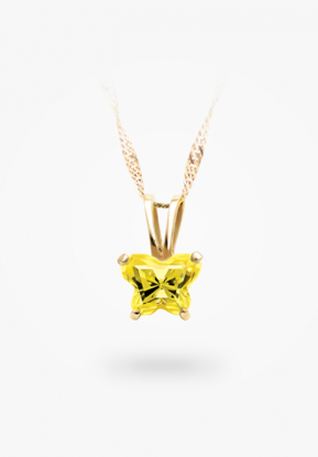 Image de Pendentif en or jaune 10KT avec pierre du mois de novembre Collection Bfly