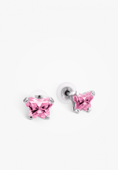 Image sur Boucles d'oreilles en argent 925 avec pierre du mois d'octobre Collection Bfly