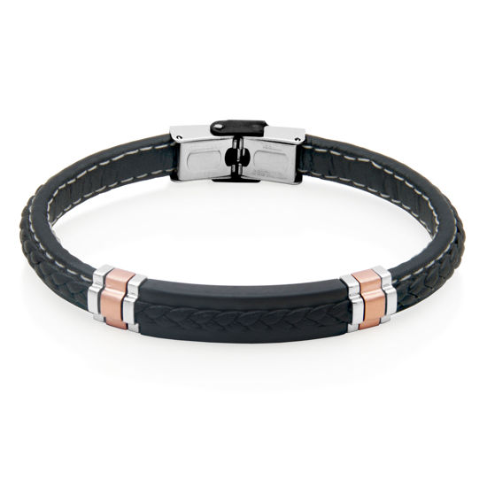 Image sur Bracelet en cuir et acier inoxydable T1XF700183 de la Collection Steelx