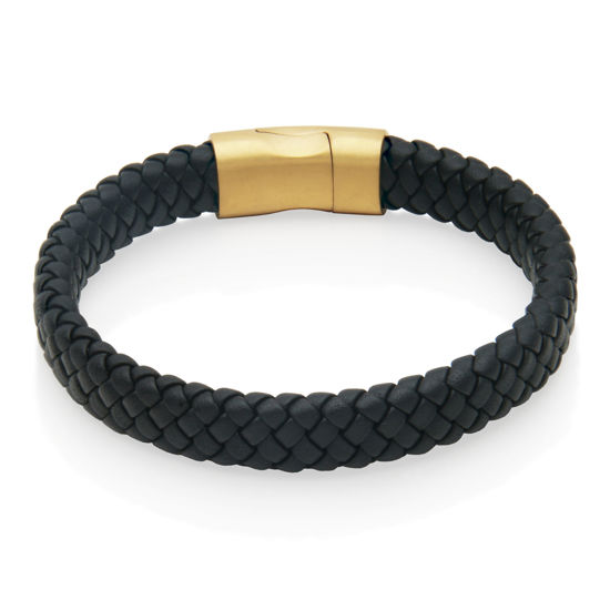 Image sur Bracelet en cuir et acier inoxydable or T1XG250285 de la Collection Steelx