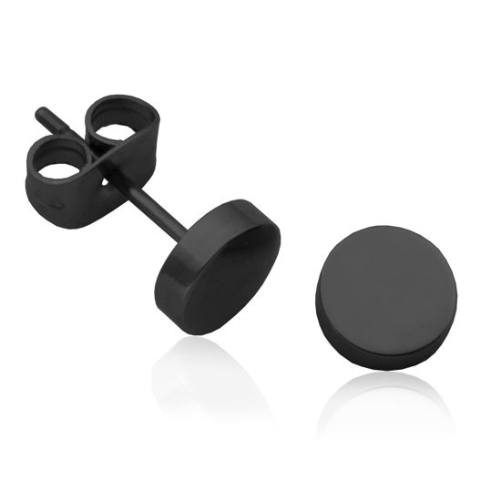 Image sur Boucles d'oreilles en acier inoxydable noir T2XC080400 de la Collection Steelx